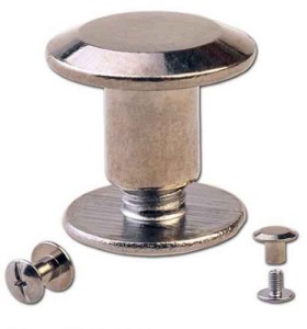 Schraubniete, 10 mm, dunkles Nickel, 5 Stück
