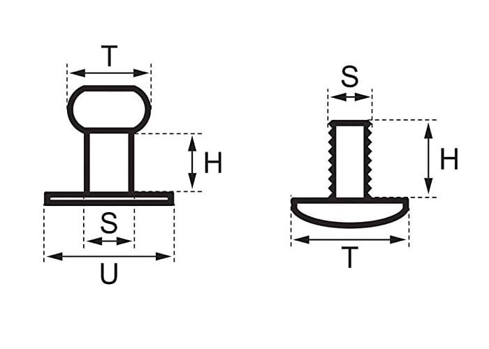 Knopik ćwiek nit 6mm Ozdoba - 5 sztuk