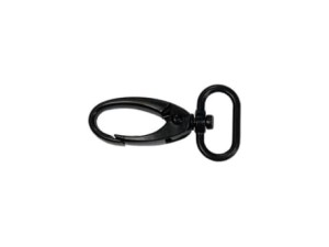 Karabinerhaken 20 x 47 mm, schwarz matt, 5 Stück