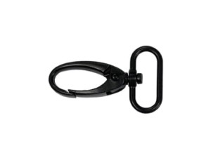 Karabinerhaken 25 x 49 mm, schwarz matt, 5 Stück
