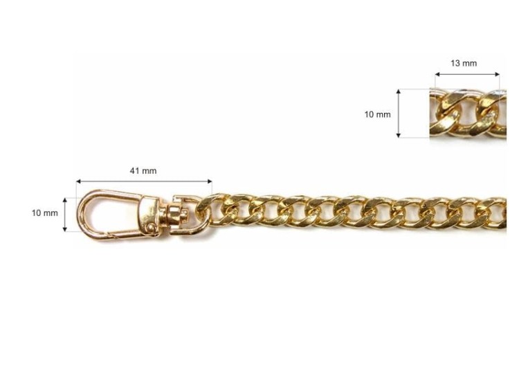 Łańcuszek do Torebki Dewizka 120cm Złoty