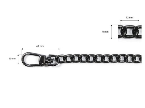 Łańcuszek do Torebki Dewizka 100cm Ciemny Nikiel