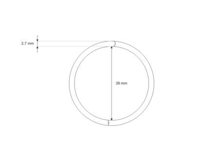 Kółko Otwierane Zatrzaskowe 40/2,7mm Srebrne 10szt