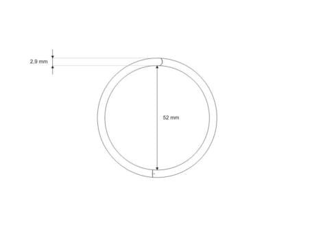 Kółko Otwierane Zatrzaskowe 50/2,9mm Srebrne 10szt