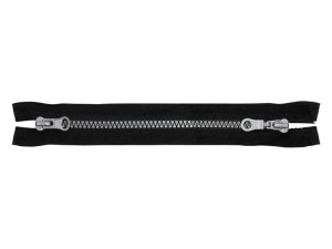 Reißverschluss, teilbar, 75 cm, mit zwei Schiebern, schwarz, 5 Stück