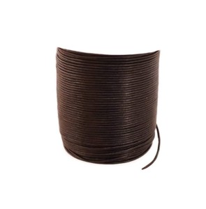 Lederriemen, Durchmesser 1,5 mm, schwarz, 5 m