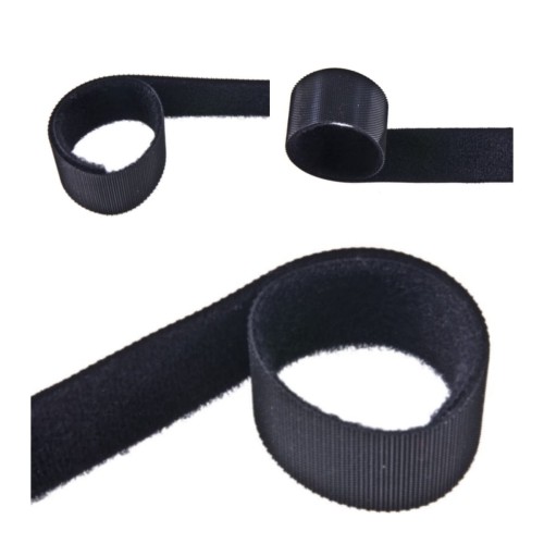 Dwustronna Taśma Rzep 30mm Czarna Niska