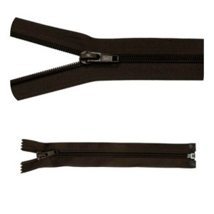 Reißverschluss Nr. 5, teilbar, 75 cm, Dunkelbraun, 5 Stück