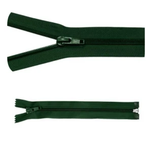 Reißverschluss Nr. 5, teilbar, 70 cm, dunkelgrün, 5 Stück