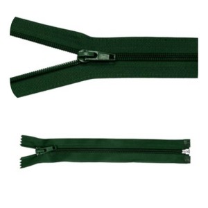 Reißverschluss Nr. 5, Trennverschluss, 25 cm, Dunkelgrün, 5 Stück