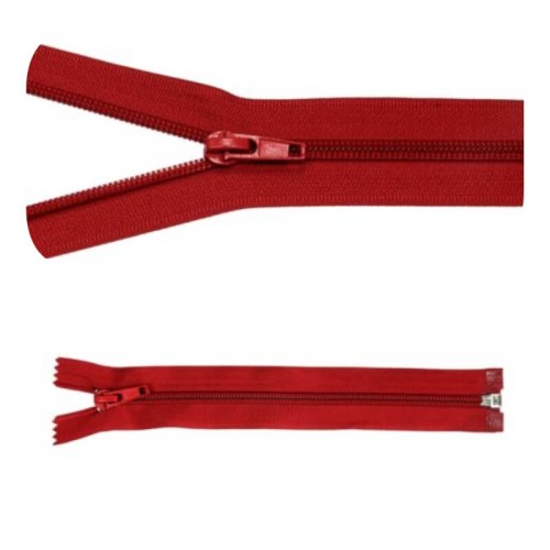 Zamek błyskawiczny #5 Rozdzielczy 45cm Czerwień 5szt