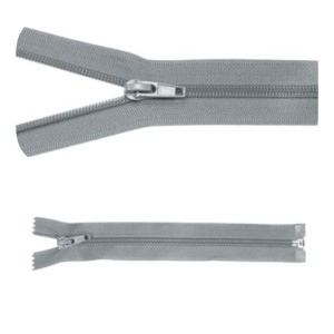 Reißverschluss Nr. 5, Trennverschluss, 30 cm, Hellgrau, 5 Stück