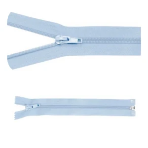 Reißverschluss Nr. 5, Trennreißverschluss, 75 cm, hellblau, 5 Stück