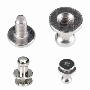 Schraube, Kugel, Knopf, Niete 5/4/8 mm, silberfarben, 5 Stück