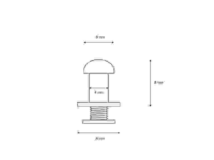 Śrubka Kulka Knopik Nit 5/4/8 mm Srebrny 5szt
