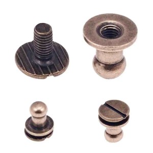 Schraube, Kugel, Knopf, Niete 5/4/8 mm, Altgold, 5 Stück