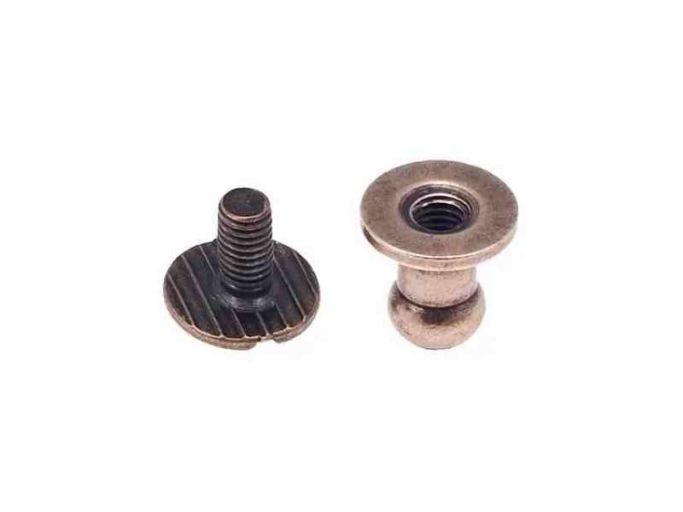 Śrubka Kulka Knopik Nit 5/4/8 mm Stare Złoto 5szt