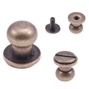 Schraube, Kugel, Knopf, Niete 8/5/10 mm, Altgold, 5 Stück