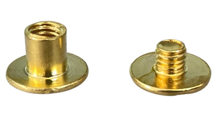 Nity skręcane Śrubka 8mm Złoty 5szt