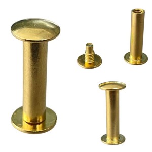 Schraubnieten, 20 mm, goldfarben, 5 Stück