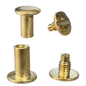 Schraubnieten, 10 mm, goldfarben, 5 Stück