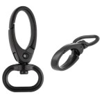 Karabinerhaken 16 x 47 mm, schwarz matt, 5 Stück