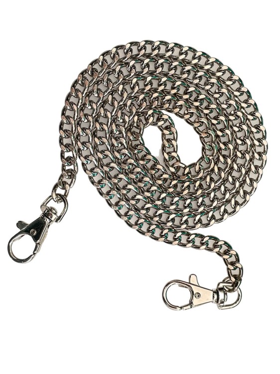 Łańcuszek do Torebki z karabinkami DEWIZKA 40cm Srebrny