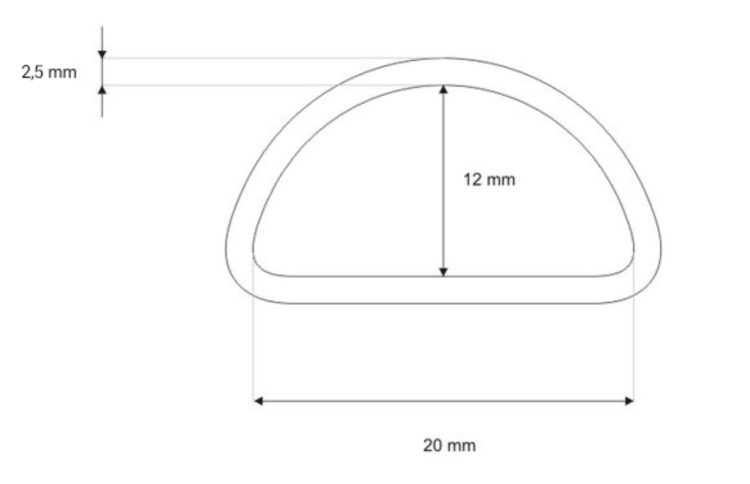 Półkole Krawieckie 20mm drut 2,5mm rozginane 20szt