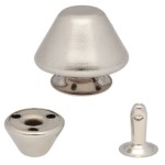 Ziernieten Ohrstecker 12x8x10 mm TRAPEZ 50 Stk. Silber