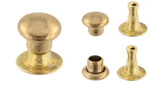 Leder-Blindniet N1 4,8 × 5,2 mm, Blindniete, 50 Stück, goldfarben