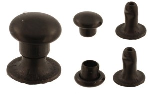 Lederniet N2 5,7 x 6,2 mm, Kapseln, 50 Stück, SCHWARZ