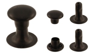 Leder-Blindniet N4 8,8 × 8 mm, Blindniete, 50 Stück, SCHWARZ
