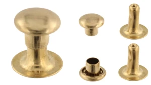 Leder-Blindniet N6 11,1 x 11,1 mm, 50 Stück – goldfarben