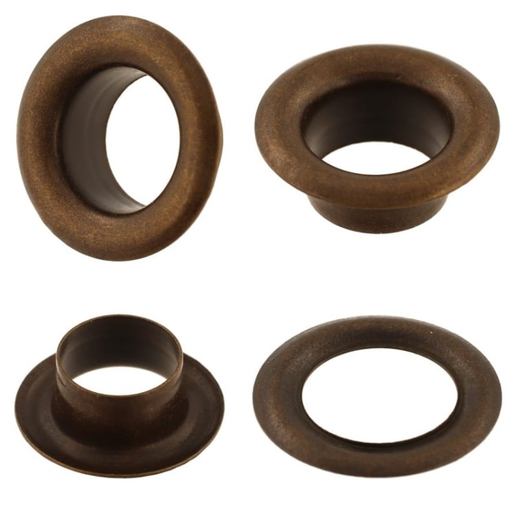 Oczka metalowe 6 mm krótkie – 100 szt + podkładki, kołnierz 11 mm