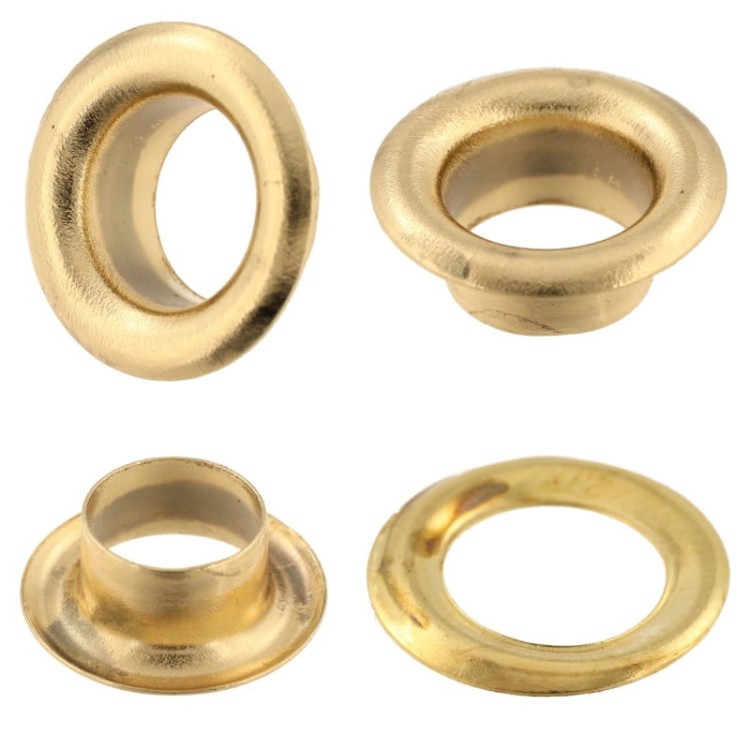 Oczka metalowe 6 mm krótkie – 100 szt + podkładki, kołnierz 11 mm