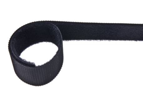 Dwustronna Taśma Rzep 30mm Czarna Niska