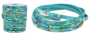 Lederband, flaches Band, 5 x 2 mm, Türkis, 1 Meter