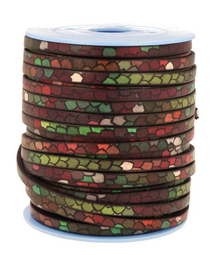 Rzemyk skórzany rzemień płaski 5 x 2 mm Mozaika 1 metr