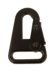 Karabinerhaken 24 x 46 mm für Schlüsselanhänger, mattschwarz