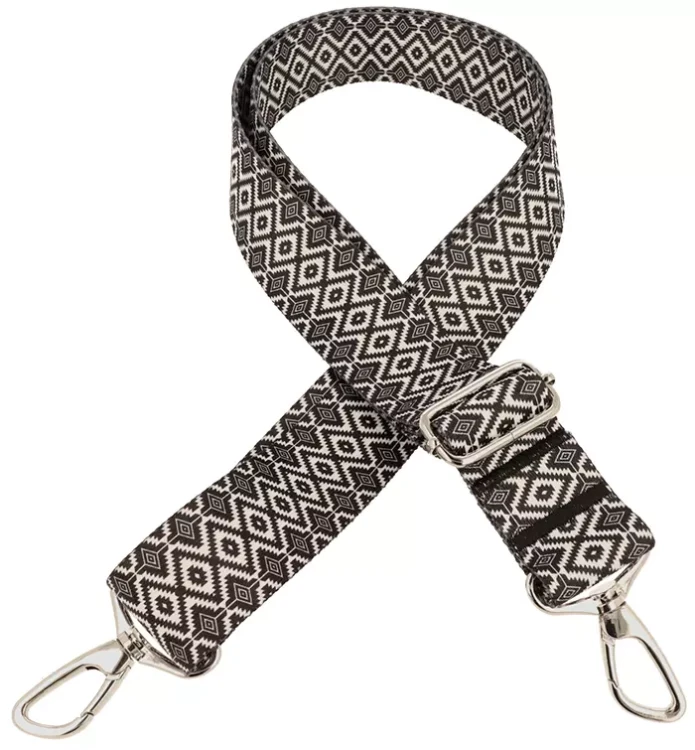 Pasek do torebki 40mm BLACK ROMB regulowany ZEPNIJ