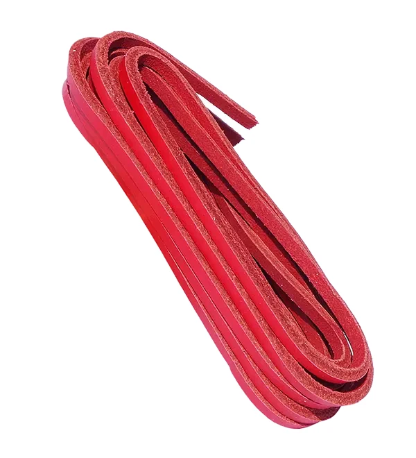 Sznurówki Skórzane Rzemyk 120cm Czerwone
