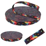 Trägerband mit „GALAKTYKA“-Motiv, 25 mm, Sublimationsdruck