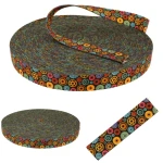 Trägerband mit „ZĘBATKI“-Motiv, 25 mm, Sublimationsdruck