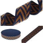 Trageband 38 mm, Baumwolle/Polyester, 5 m, Fischgrätmuster, Marineblau