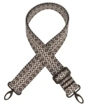 Handtaschenriemen 40 mm BLACK ROMB, verstellbar, mit Verschluss, SCHWARZ MATT