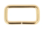 Lederrahmen 40 x 20 mm, Draht 5 mm, goldfarben, 5 Stück