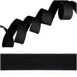 Elastisches Band, 20 mm, schwarzes Strickgummi, 25 Meter