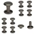 Nity Dwustronne 8x9mm Kaletnicze Ciemny Nikiel  Zestaw 100 szt