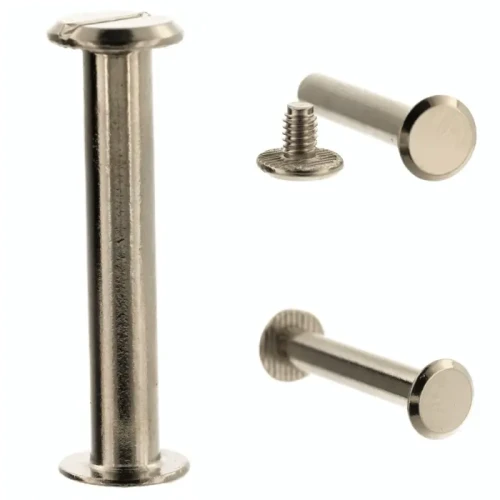 Nity skręcane Nit Śrubka 40mm Srebrny płaski 10szt