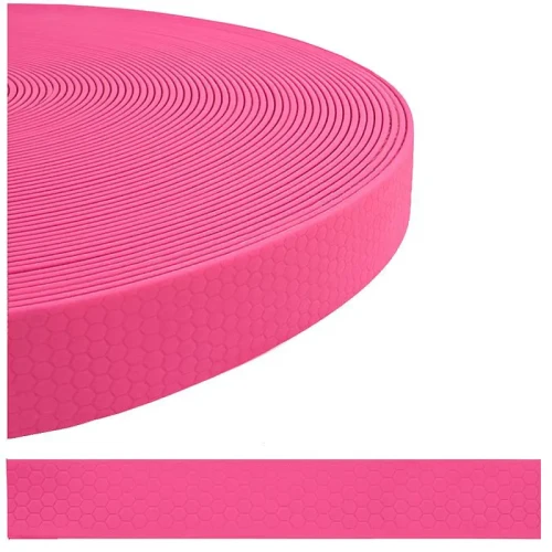 Taśma na Smycze Obroże Kantary 16mm PCV wodoodporna Hexa RÓŻOWA plaster miodu